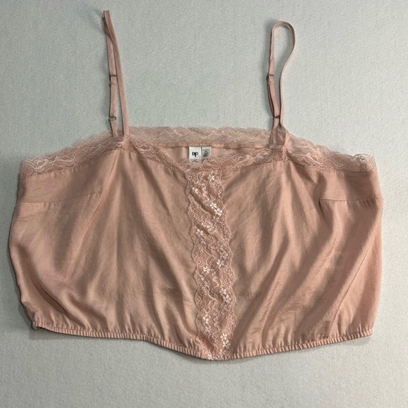 Bp Pink Lace Trim Crop Camisole Size L - Picture 3 of 6